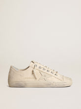 V-Star in light cream canvas with milk-white leather star
