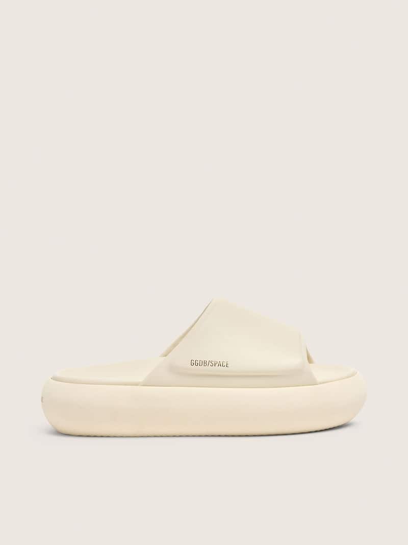 Women's Space-Star Slide slip-ons in white leather