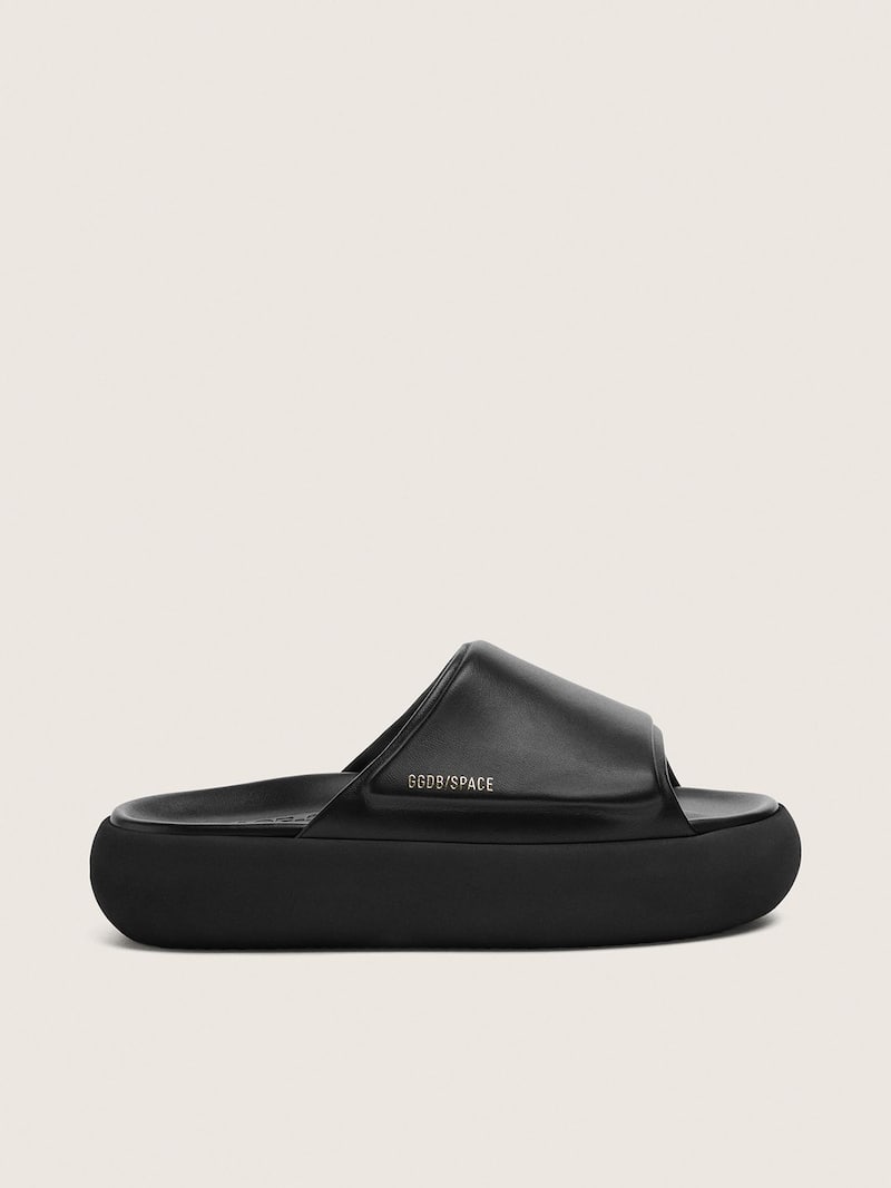 Women's Space-Star Slide slip-ons in black leather