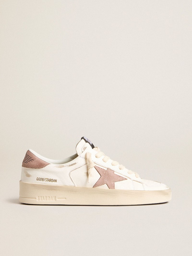 Stardan sneakers with pink textured leather star and heel tab