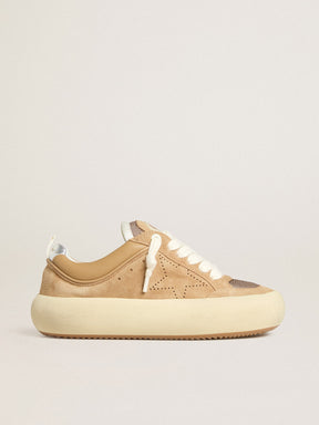 Women's Space-Star Cube in tobacco suede with perforated star