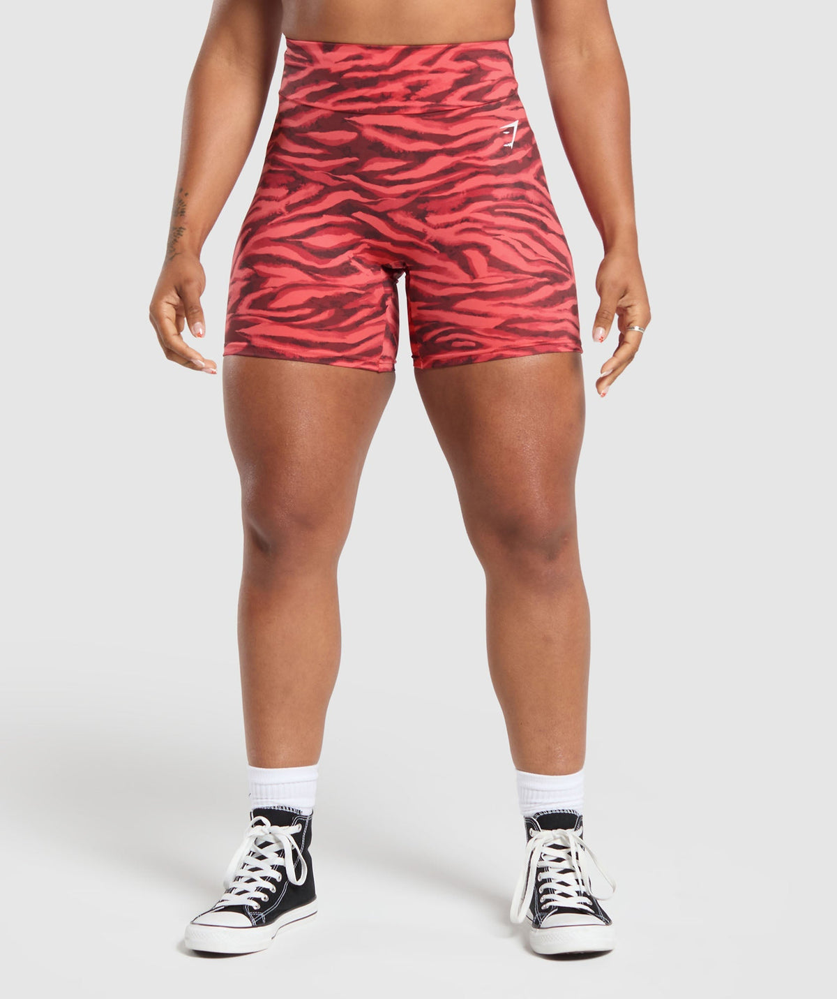 Reps Power Tight Shorts - Varsity Pink Print