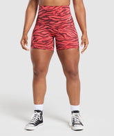 Reps Power Tight Shorts - Varsity Pink Print