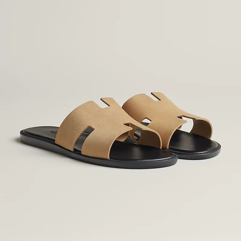 Hermès Oran Sandals – Beige Suede