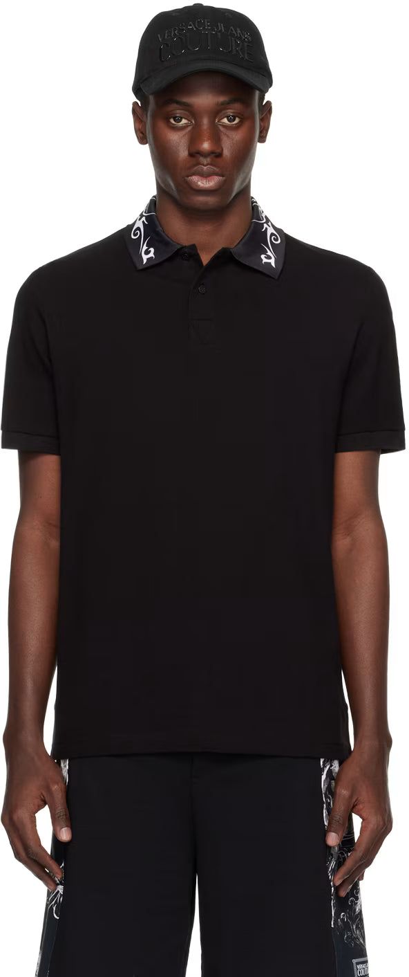Black Printed Polo