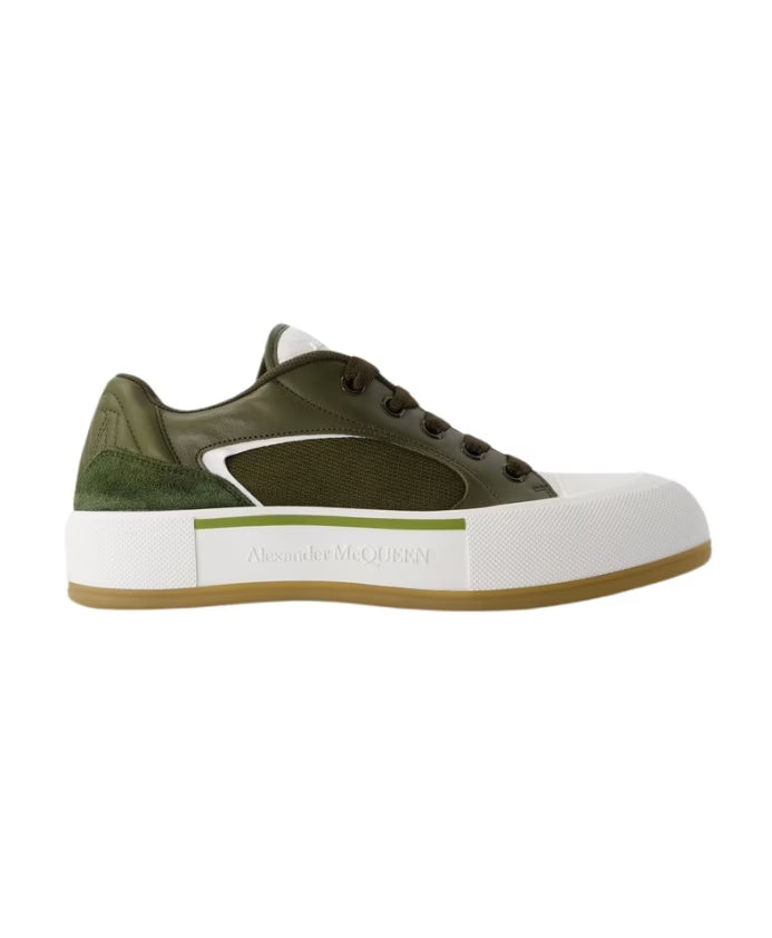 Deck Sneakers - Alexander McQueen - Calfskin - Khaki