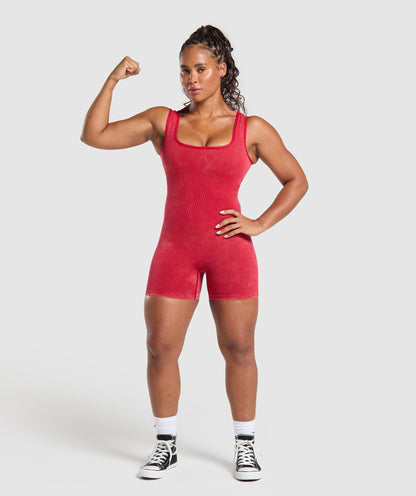 Gymshark Gains Seamless All-In-One - Carmine Red