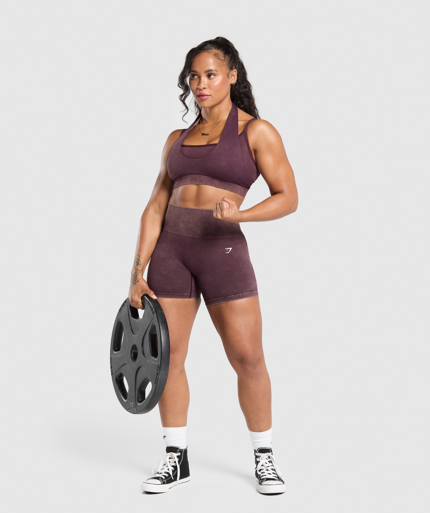 Gymshark Gains Seamless Washed Shorts - Depth Purple