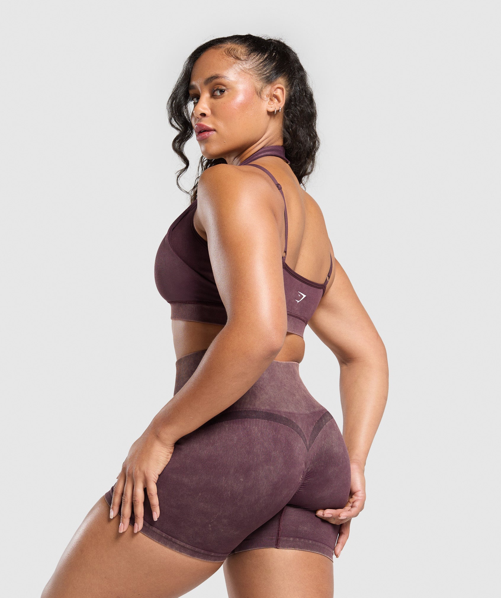 Gymshark Gains Seamless Washed Shorts - Depth Purple
