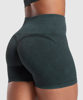 Gymshark Gains Seamless Washed Shorts - Black