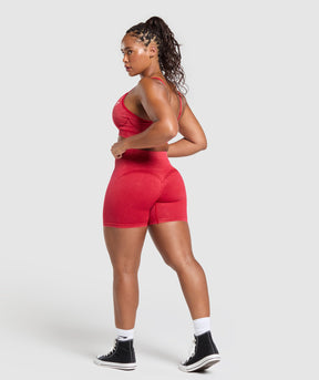 Gymshark Gains Seamless Washed Shorts - Carmine Red