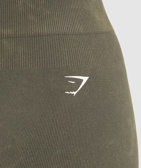 Gymshark Gains Seamless Washed Shorts - Strength Green