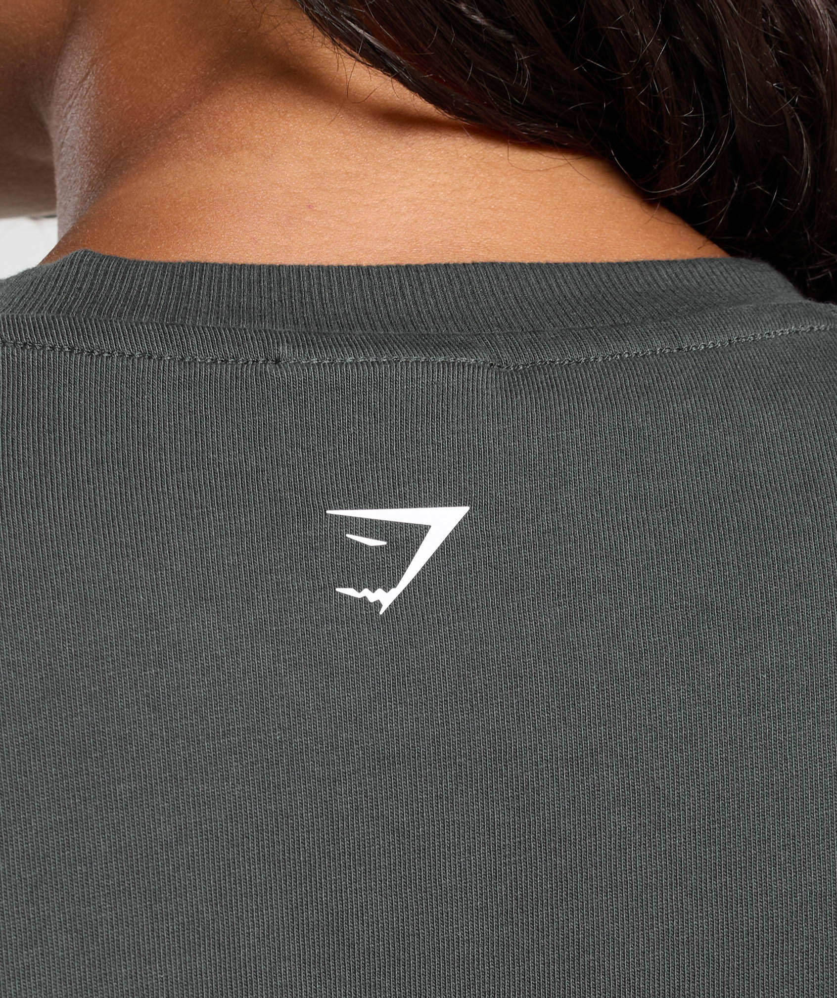 Gymshark Gains Washed Heavyweight Cotton T-Shirt - Asphalt Grey/Black