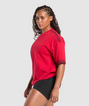 Gymshark Gains Washed Heavyweight Cotton T-Shirt - Conditioning Red/Sets Red