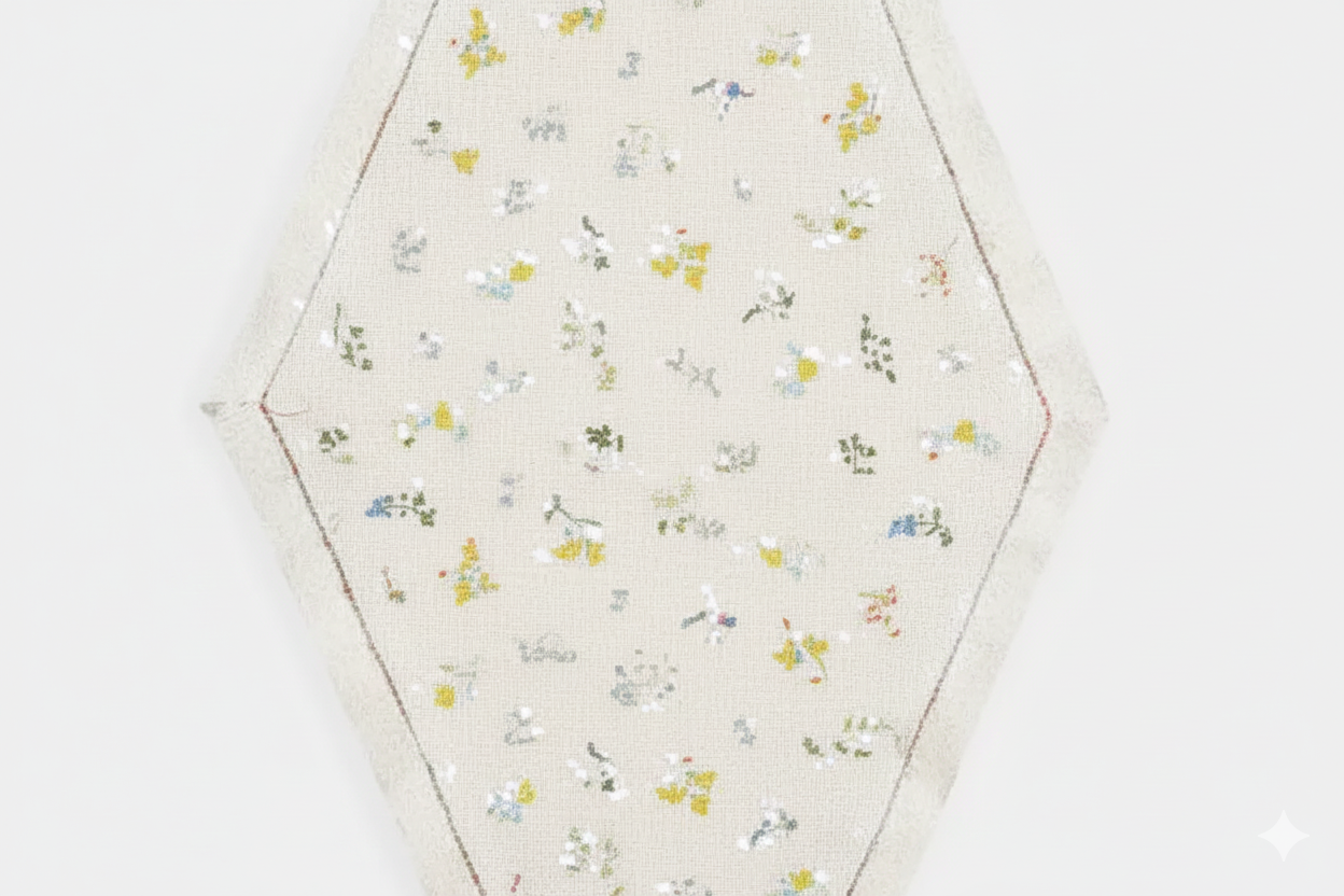 Tossed Floral Print Silk Diamond Scarf