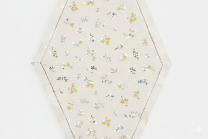 Tossed Floral Print Silk Diamond Scarf