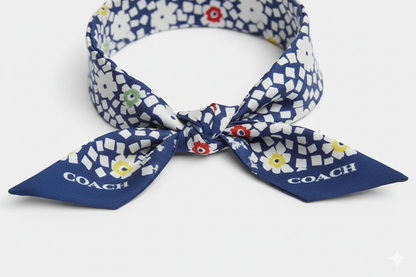 Country Club Floral Print Silk Skinny Scarf