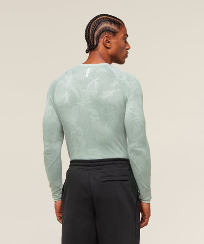 Gymshark Geo Seamless Long Sleeve T-Shirt - Morning Blue/Celeste Blue