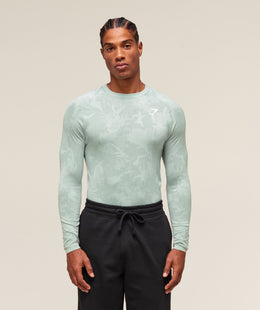 Gymshark Geo Seamless Long Sleeve T-Shirt - Morning Blue/Celeste Blue