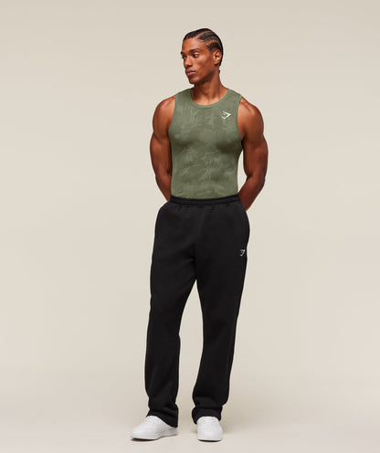 Gymshark Geo Seamless Tank - Core Olive/Deep Olive Green