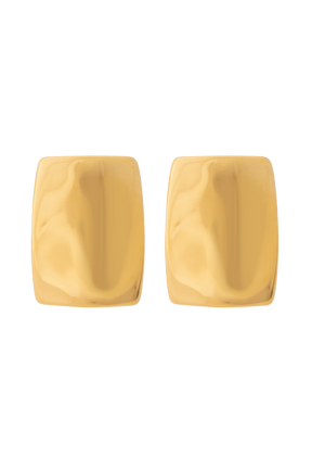 Georgia Rounded Rectangular Earrings - Gold