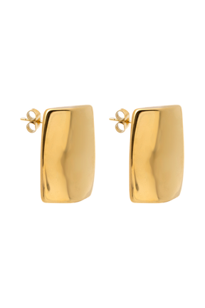 Georgia Rounded Rectangular Earrings - Gold
