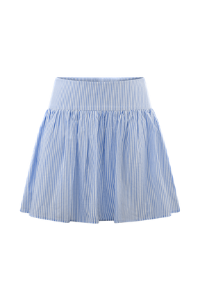 Gretel Hem Mini Skirt - Blue Pinstripe