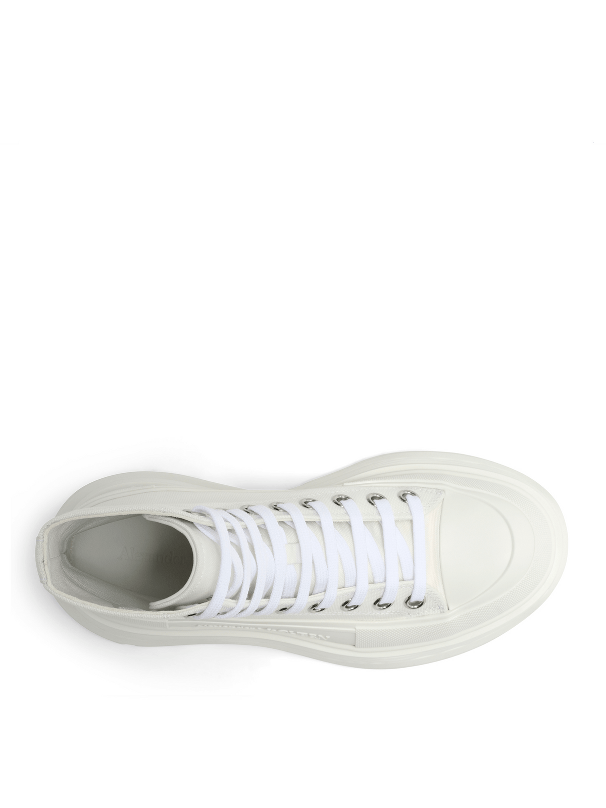 ALEXANDER MCQUEEN Tread Slick Canvas Lace-Up Boots in White