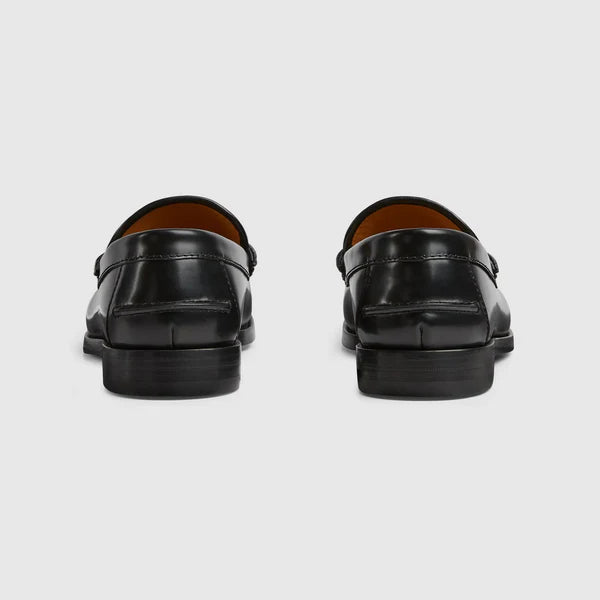 Gucci GG Embossed Horsebit Leather Loafers – Black