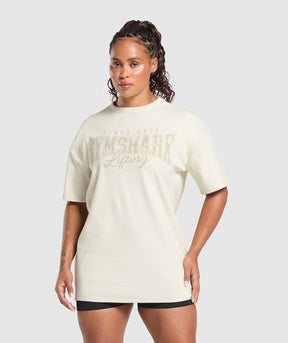 Gymshark Gymshark Lifting Oversized Pump Cover - Oat White