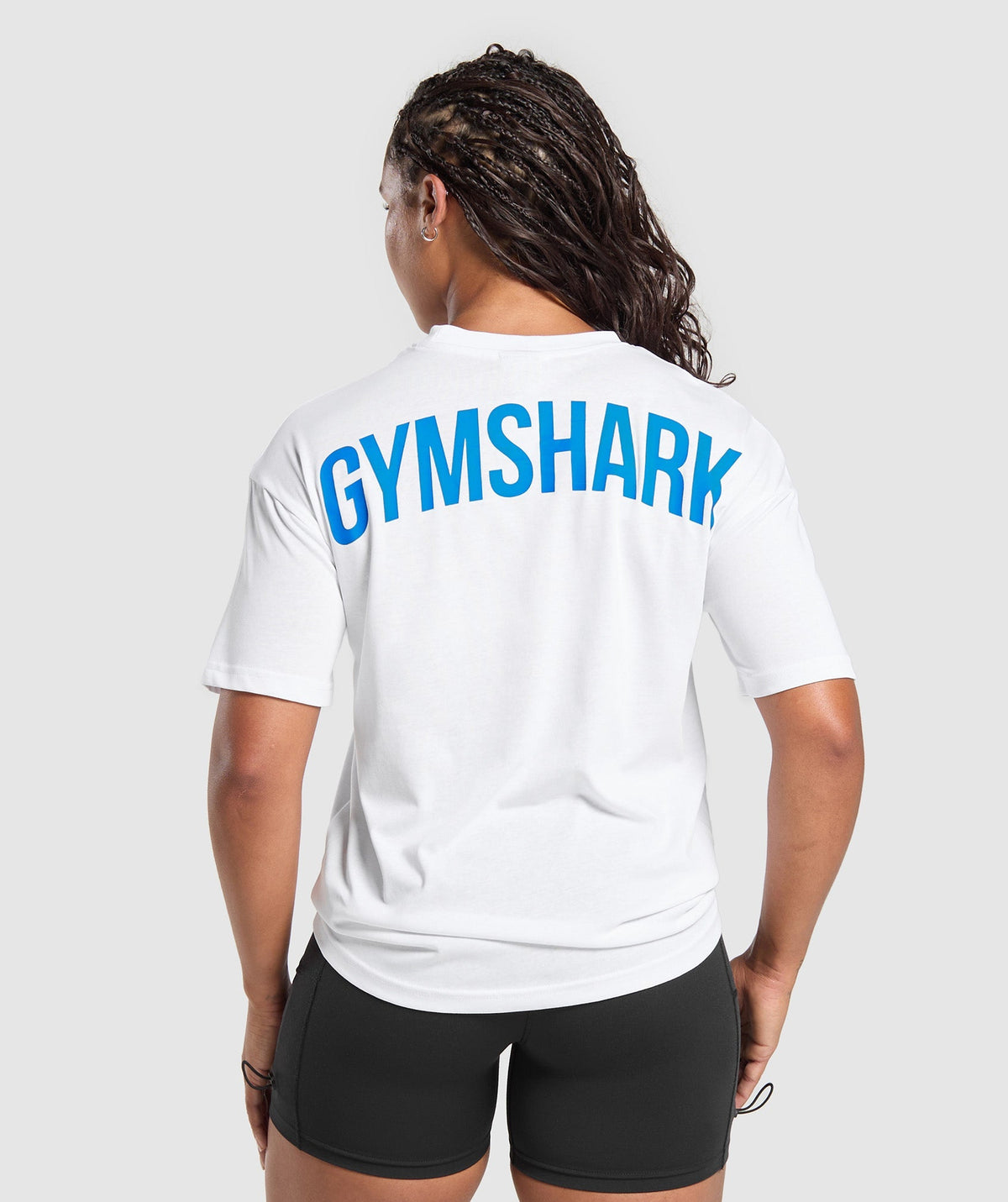 Power Oversized T-Shirt - White/Barbell Blue