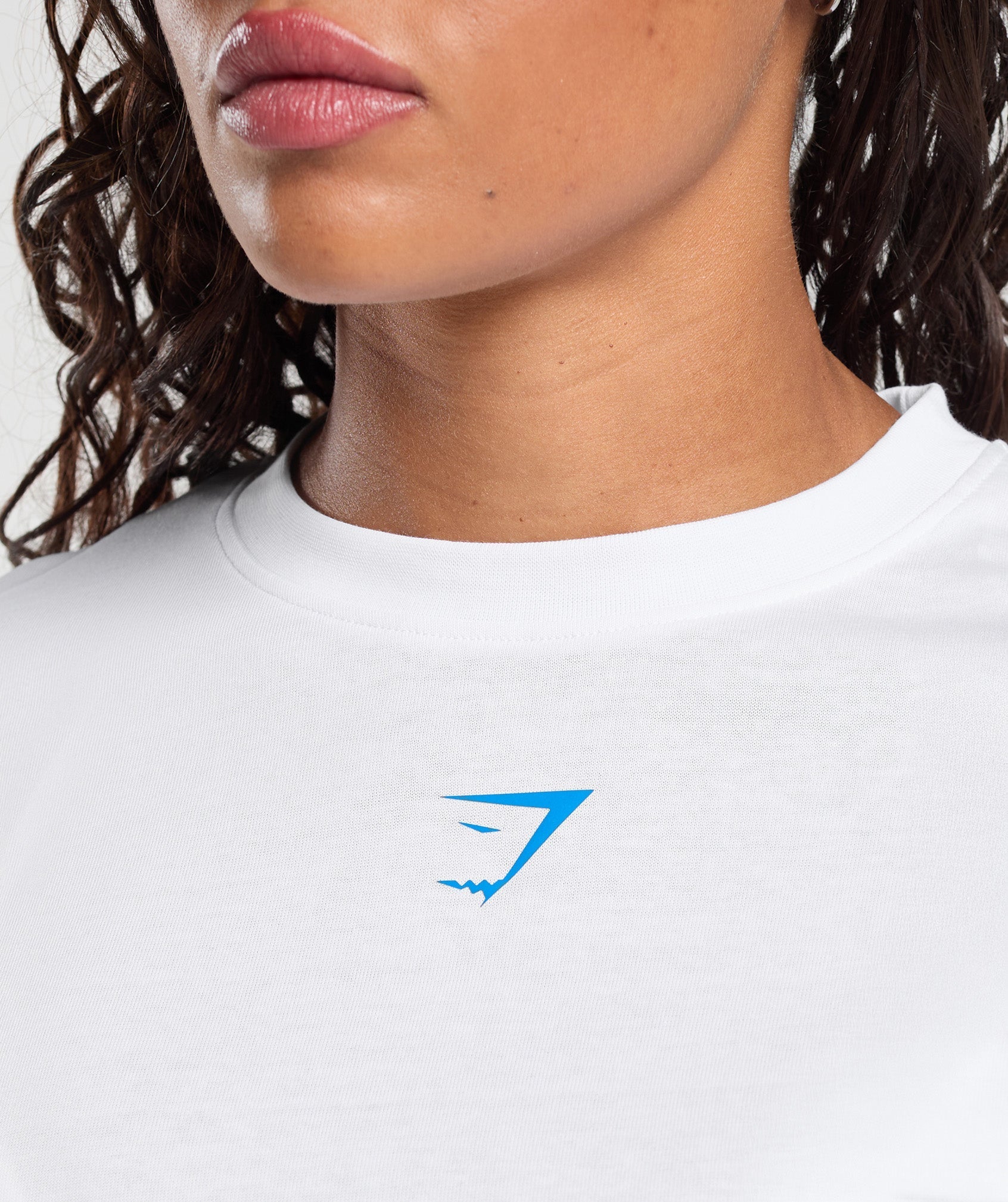 Power Oversized T-Shirt - White/Barbell Blue