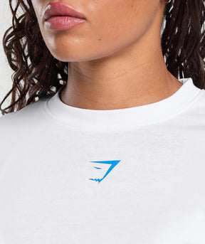 Power Oversized T-Shirt - White/Barbell Blue