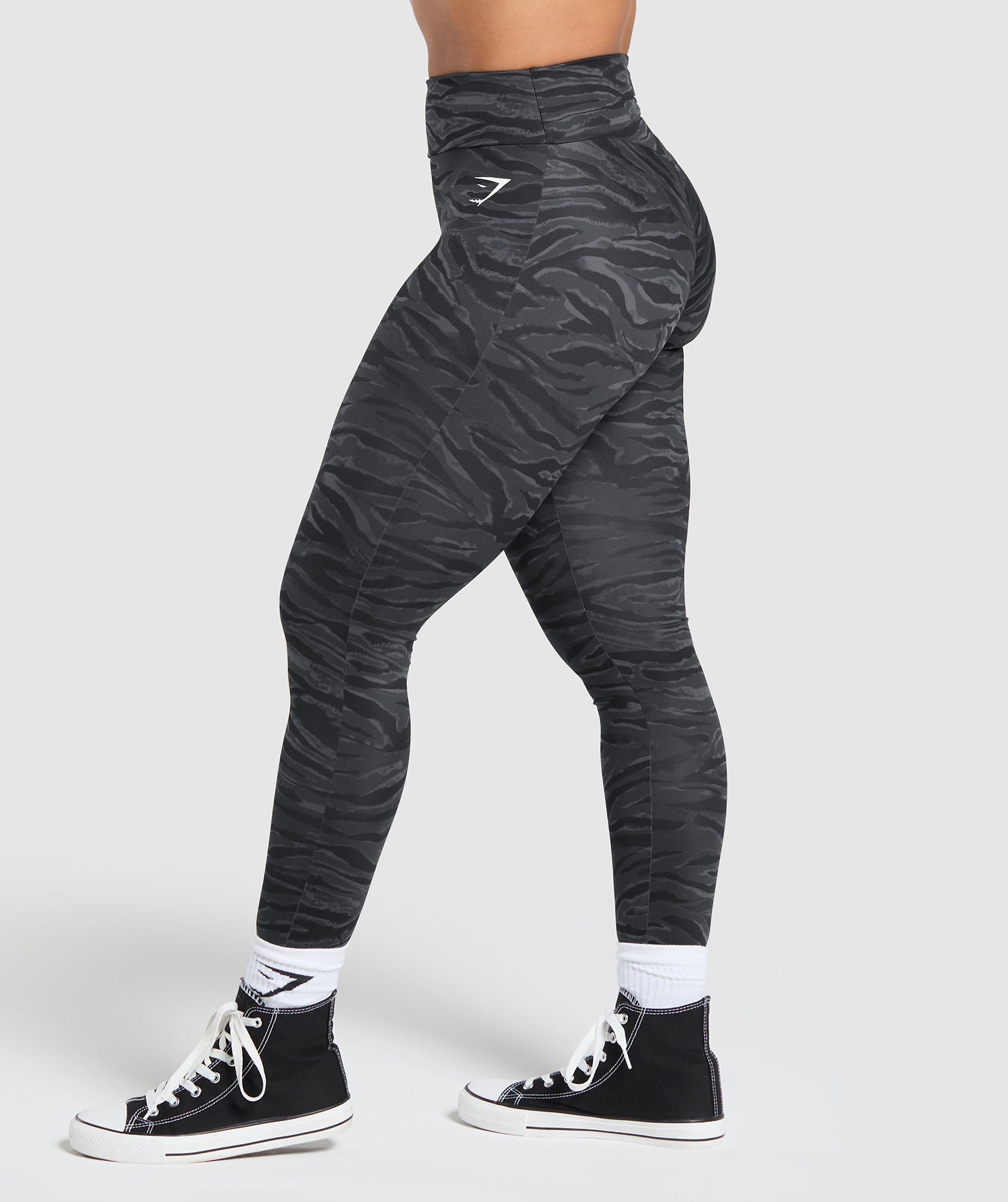Power Leggings - Asphalt Grey Print