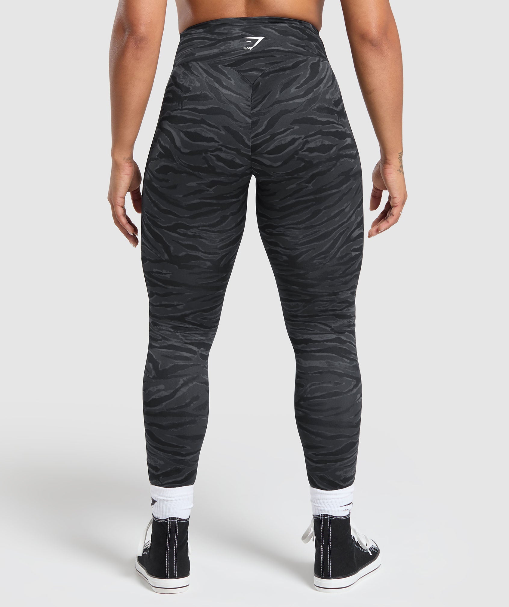 Power Leggings - Asphalt Grey Print