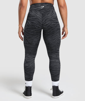Power Leggings - Asphalt Grey Print