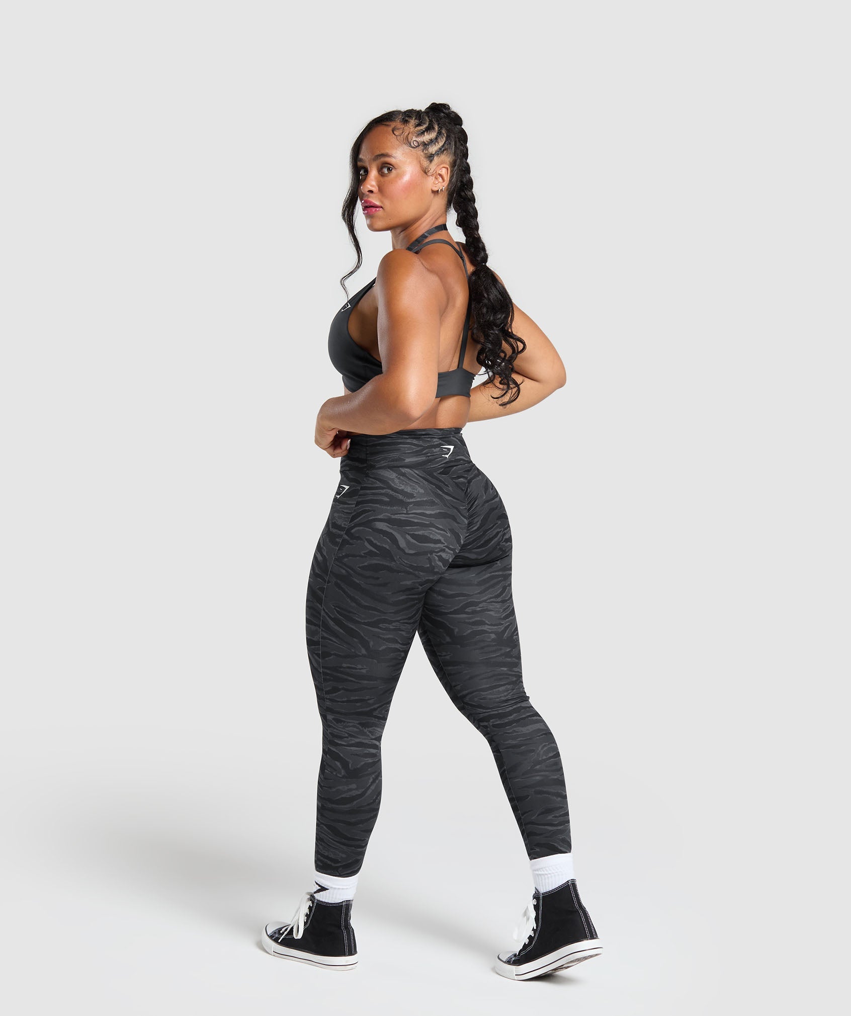 Power Leggings - Asphalt Grey Print