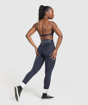 Gymshark Gymshark Wordmark Graphic Leggings - Heavy Blue