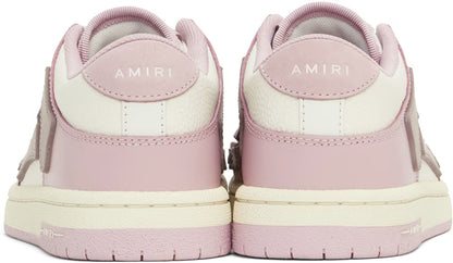 AMIRI White & Pink Skel Top Low Sneakers