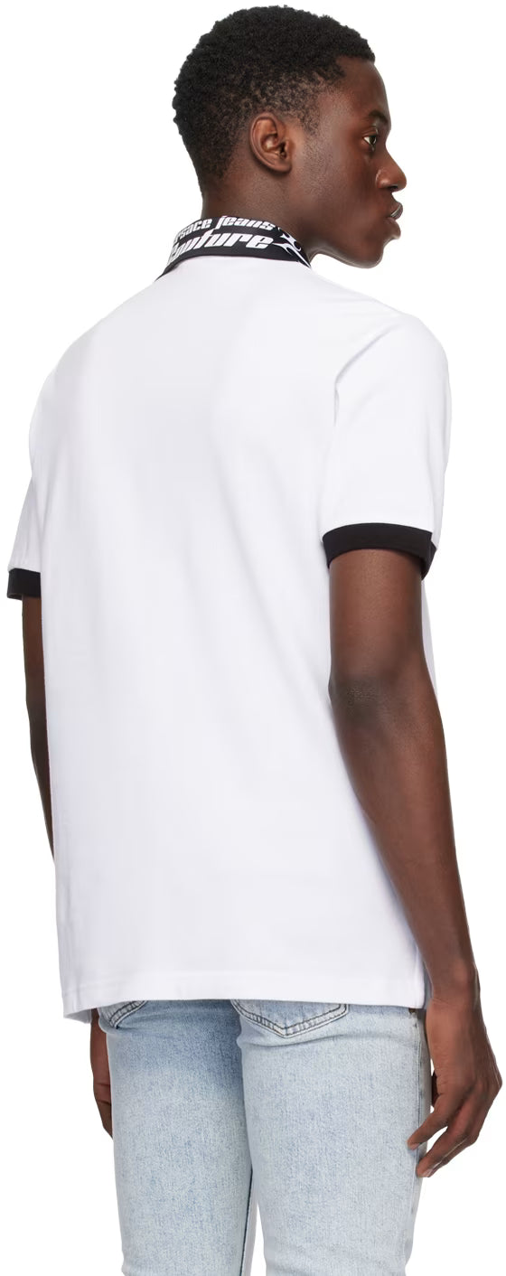 White Printed Polo