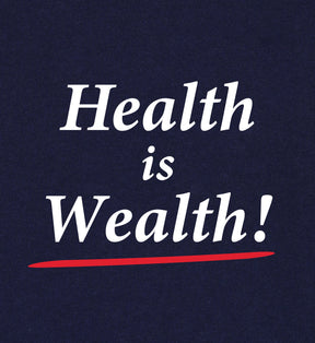 Health is Wealth Cropped Hoodie - Navy/White/Fire Red