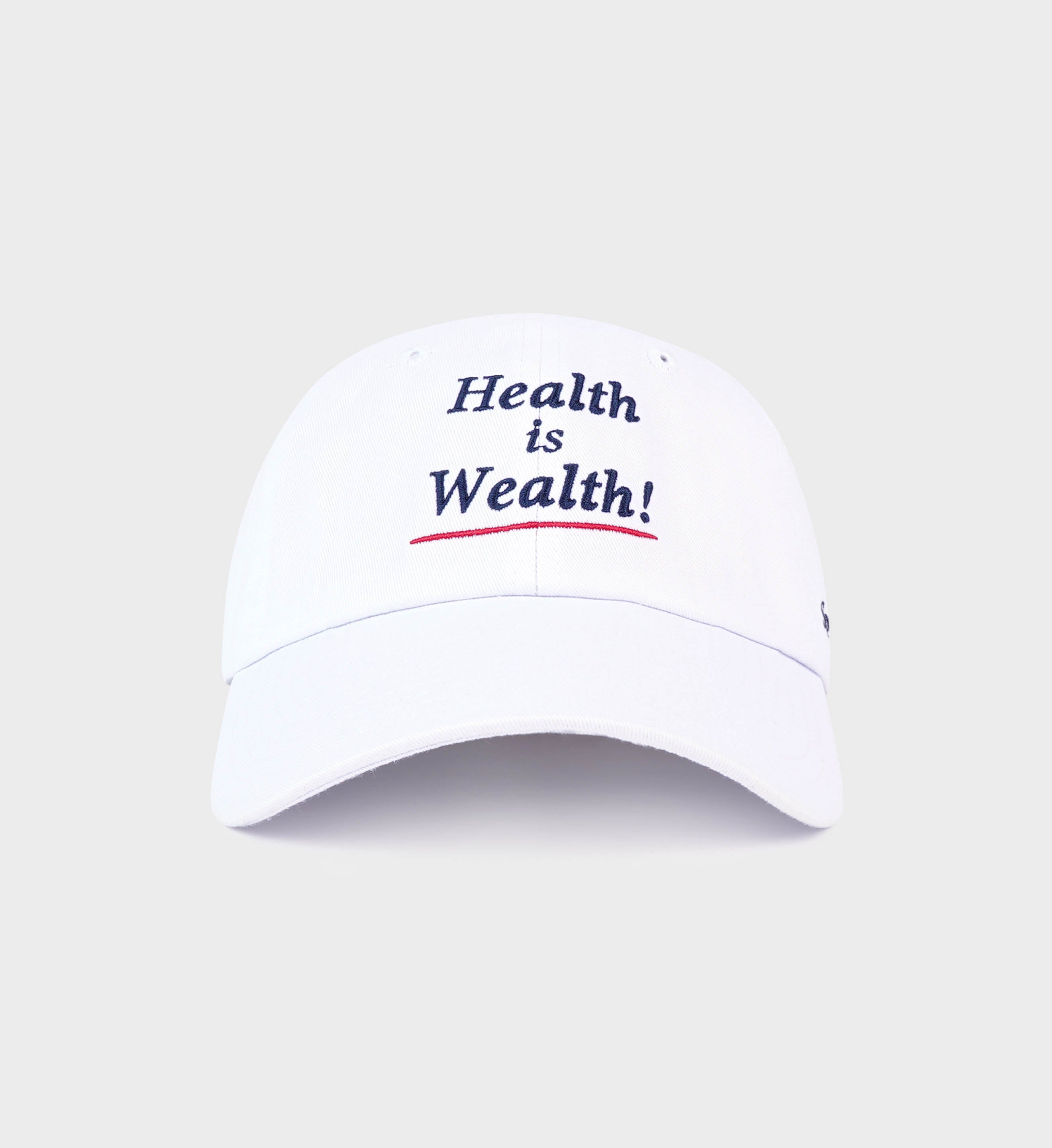 Health is Wealth Hat - White/Navy/Fire Red