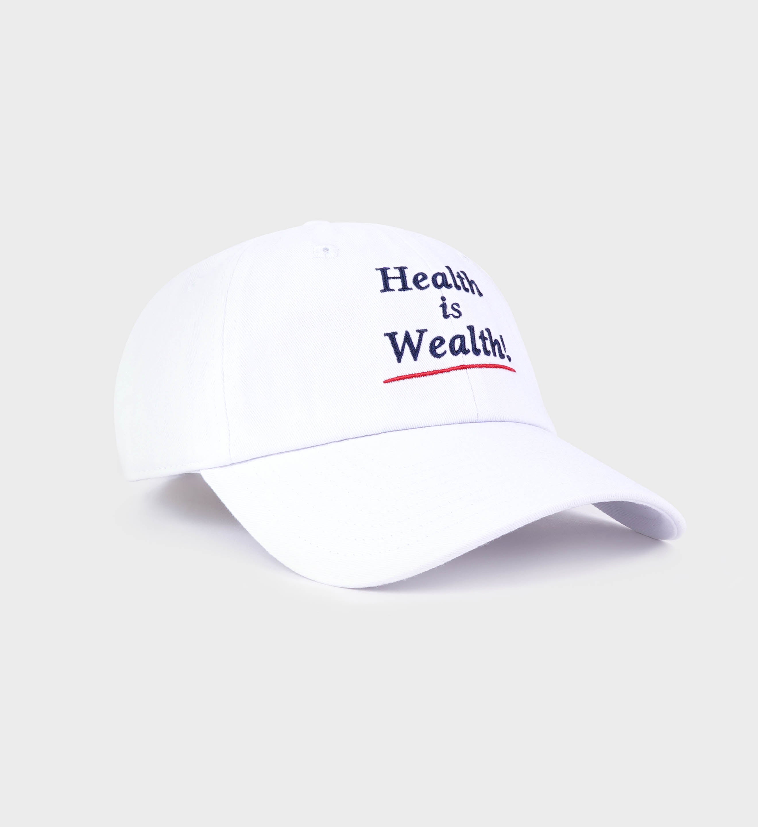 Health is Wealth Hat - White/Navy/Fire Red