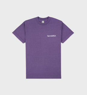 Health Is Wealth T-Shirt - Dusty Grape/White