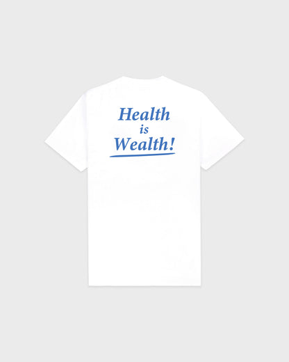 Health is Wealth T-Shirt - White/Azure