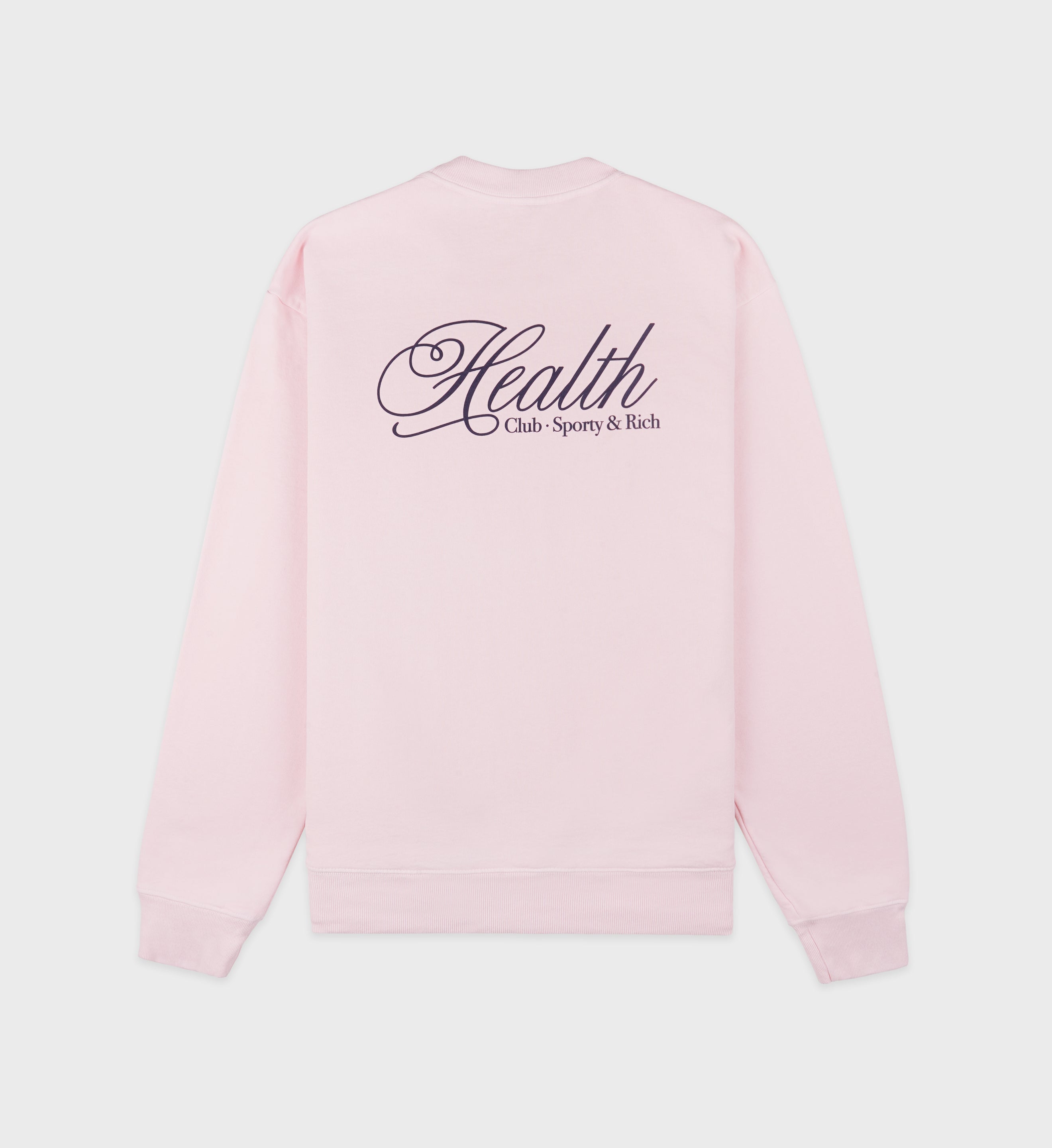 Health Script Crewneck - Pink Dolphin/Navy