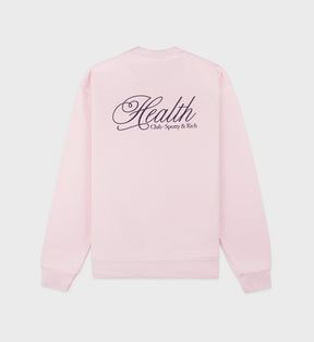 Health Script Crewneck - Pink Dolphin/Navy