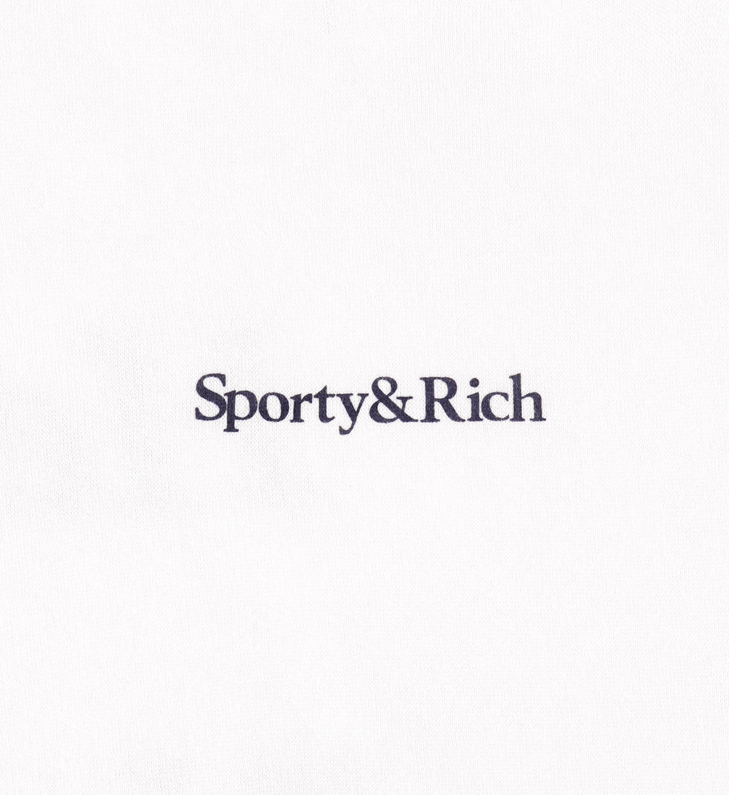 Health Is Wealth Soft Cropped Hoodie - White/Navy