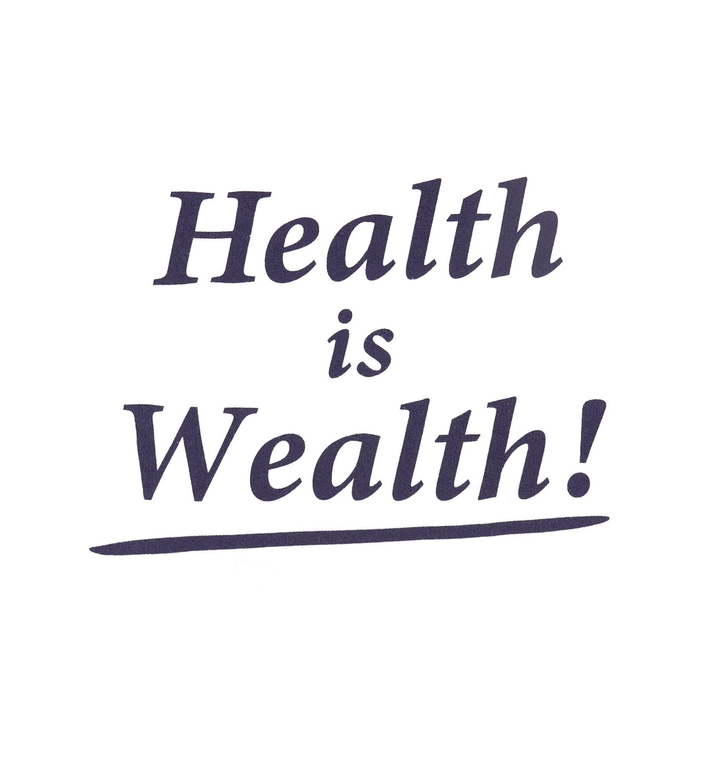 Health Is Wealth Soft Cropped Hoodie - White/Navy