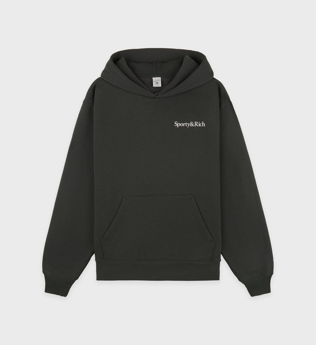 Health Is Wealth Soft Hoodie - Faded Black/White